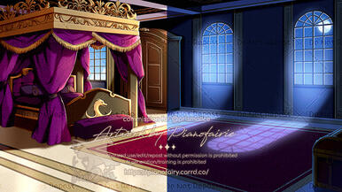 Indie game &quot;Esperia&quot; royal bedroom CG